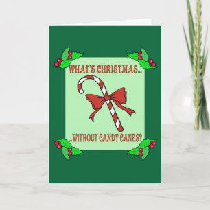Candy Cane Greetings Card