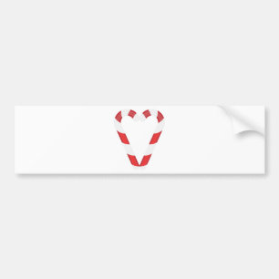 candy cane heart bumper sticker