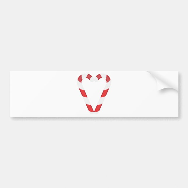 candy cane heart bumper sticker (Front)
