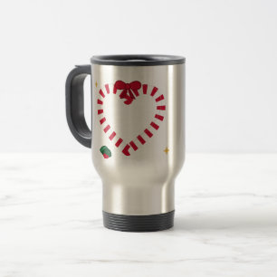 candy cane heart, christmas candle, holiday baking travel mug