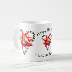Candy Cane Heart Christmas Holiday Personalised Coffee Mug