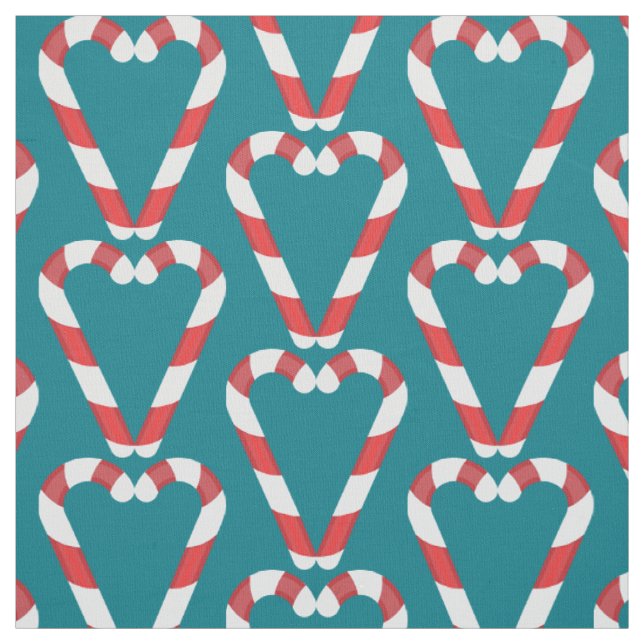 candy cane heart fabric (Swatch)