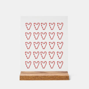 Candy Cane Heart Image Sweet Christmas Holiday Acrylic Sign