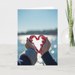 Candy Cane Heart Love Card