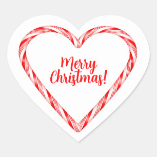 Candy Cane Heart Sticker
