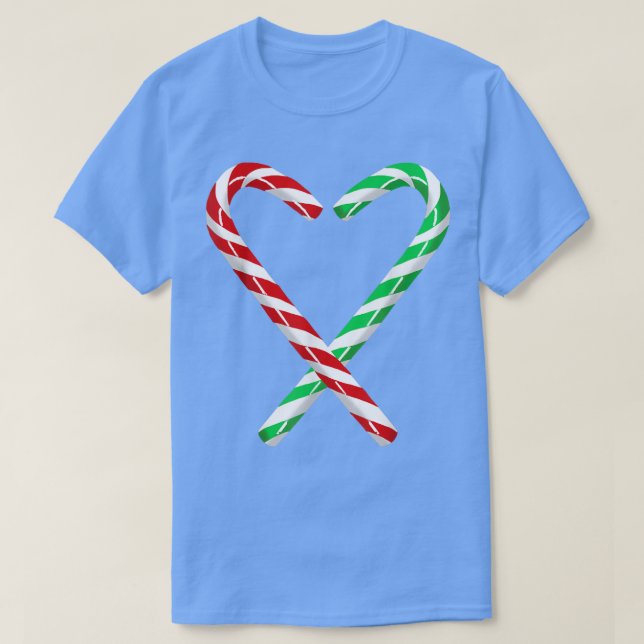 Candy Cane Heart  T-Shirt (Design Front)