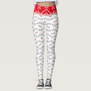 Candy Cane Holiday Dog Paw Christmas Leggings