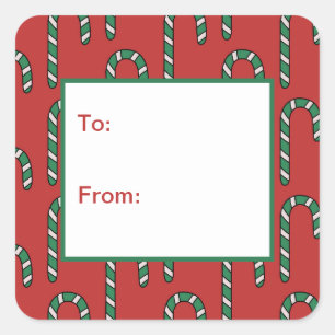 Candy Cane Holiday Festive Christmas Gift Tag