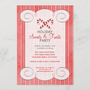 Candy Cane Holiday Party Invitation