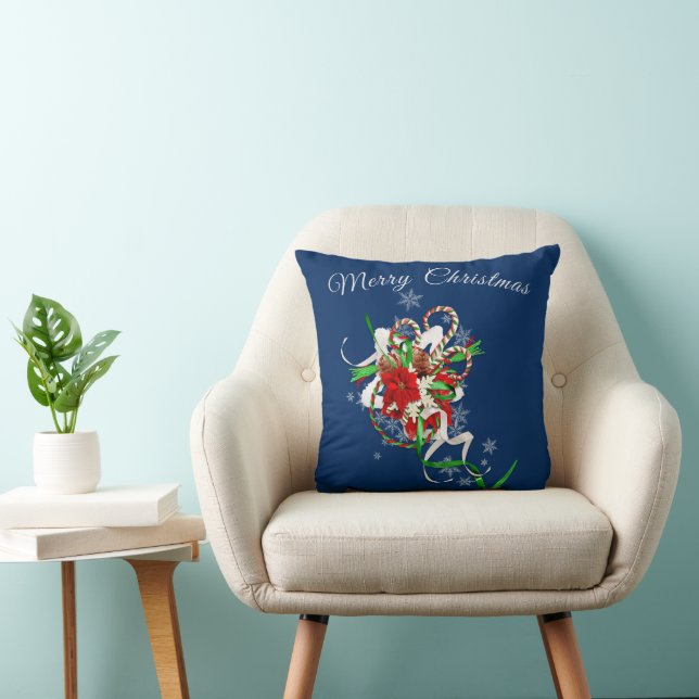 Candy Cane Holiday Personalised Cushion (Chair)