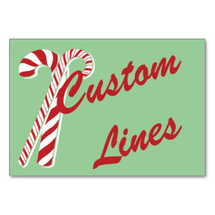 Candy Cane Holly   Retro Custom Table Card 3 x 5