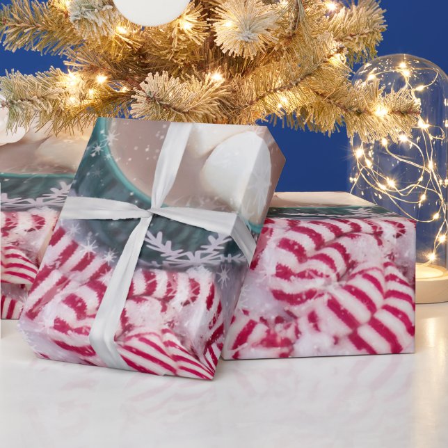 Candy Cane & Hot Chocolate Christmas Wrapping Pape Paper (Holidays)