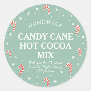 Candy Cane Hot Cocoa Homemade Christmas label