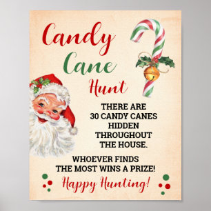 Candy Cane Hunt Christmas Game Sign