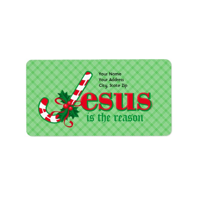 Candy Cane Jesus Address Label (Front)