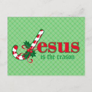 Candy Cane Jesus Postcard