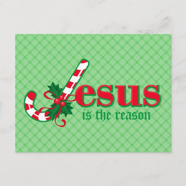 Candy Cane Jesus Postcard (Front)