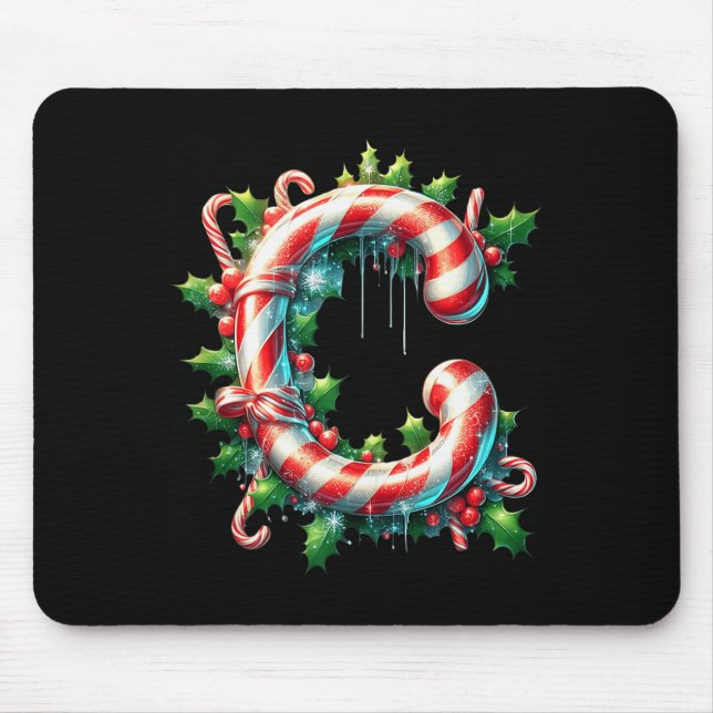 Candy Cane Joyful Holiday Srit C Tank Top  Mouse Mat (Front)