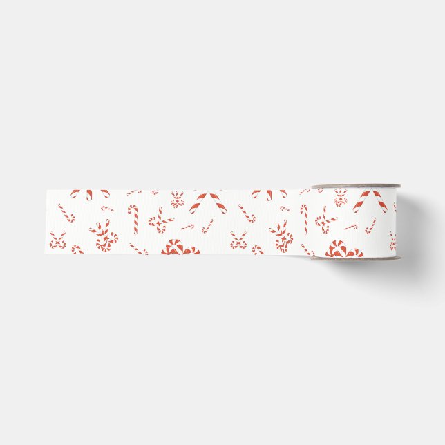 Candy Cane Jumble Grosgrain Ribbon (Front)