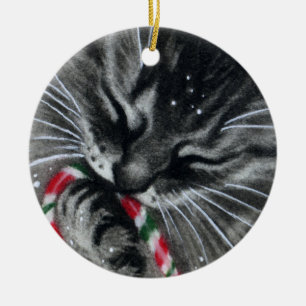 Candy Cane Kitten CAT  Ornament