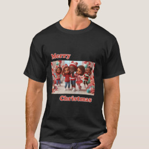 Candy Cane Lane African American Christmas Selfie T-Shirt