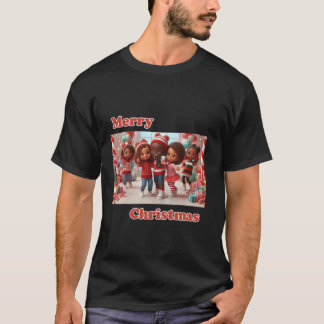 Candy Cane Lane African American Christmas Selfie  T-Shirt