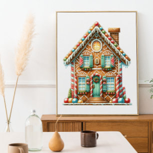 Candy Cane Lane - The Sweet Gingerbread House Poster