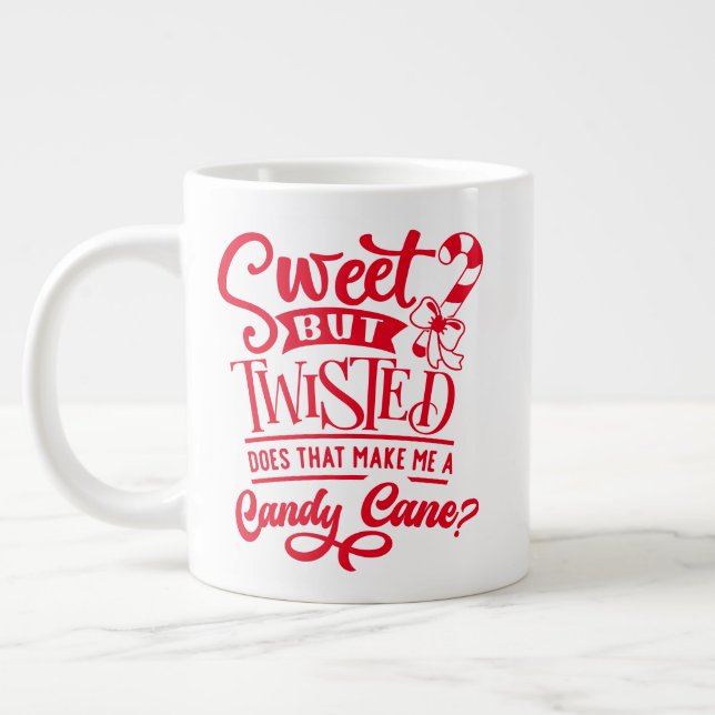 Candy Cane  Large Coffee Mug (Left)