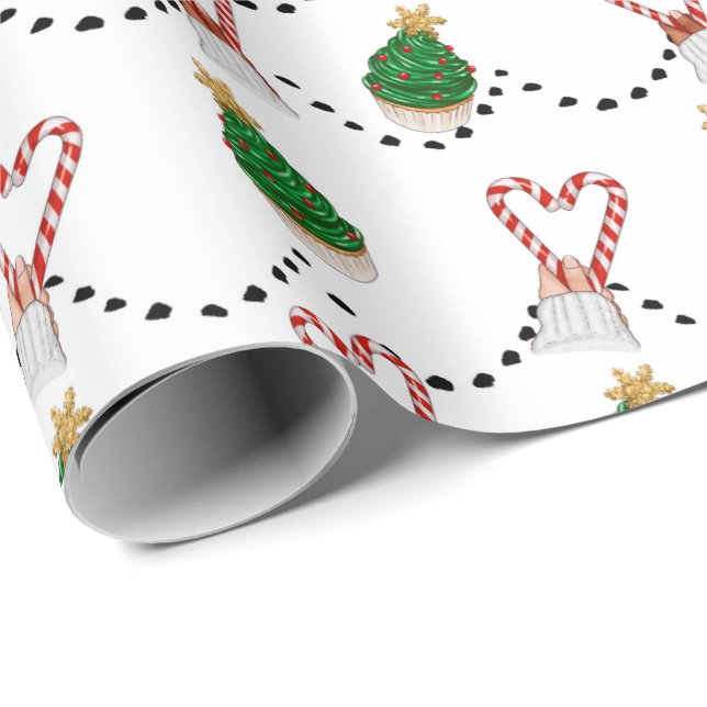 Candy Cane Love Christmas Wrapping Paper (Roll Corner)