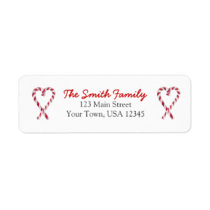 Candy Cane Love Return Address Sticker