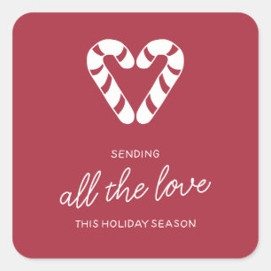 Candy Cane Love  Square Sticker