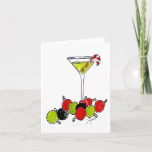 Candy Cane Martini Card