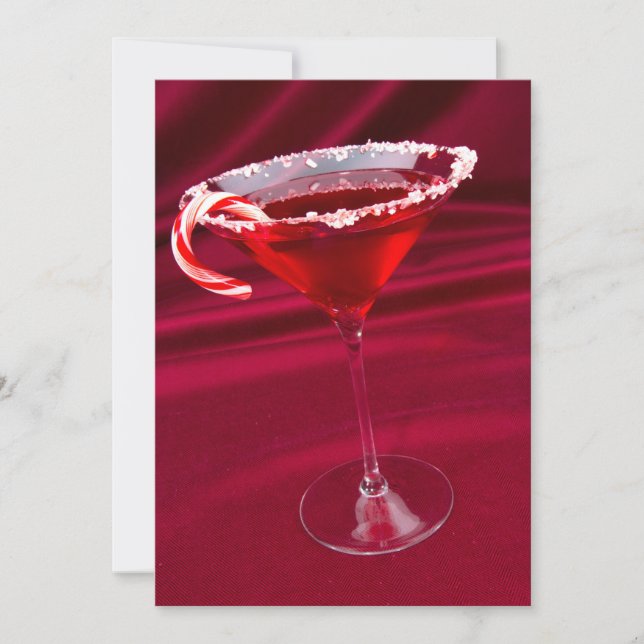 Candy Cane Martini Invitation (Front)