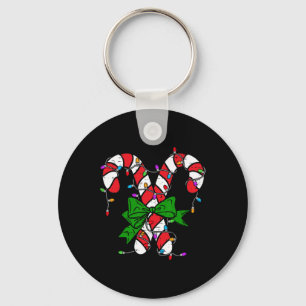 Candy Cane Merry And Bright Christmas Lights Men W Key Ring