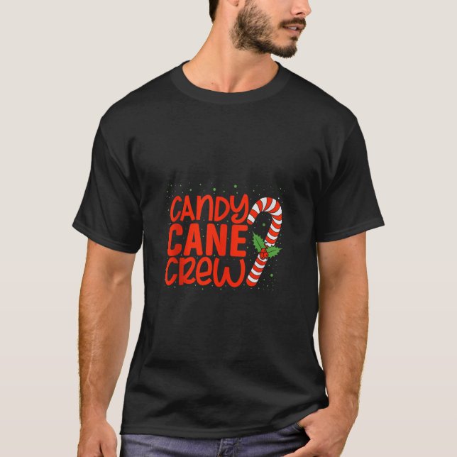 Candy Cane Merry and Bright Red and White Candy Ch T-Shirt (Front)