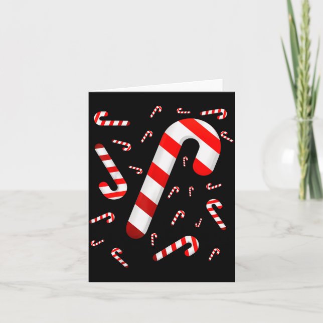 Candy Cane Merry And Bright Red And White Candy Co Card (Front)