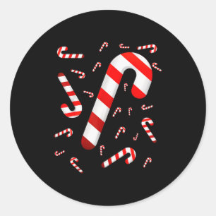 Candy Cane Merry And Bright Red And White Candy Co Classic Round Sticker