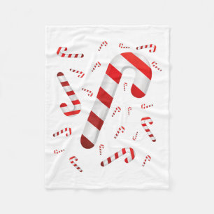 Candy Cane Merry And Bright Red And White Candy Co Fleece Blanket