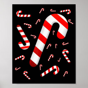 Candy Cane Merry And Bright Red And White Candy Co Poster