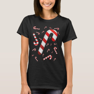 Candy Cane Merry And Bright Red And White Candy Co T-Shirt
