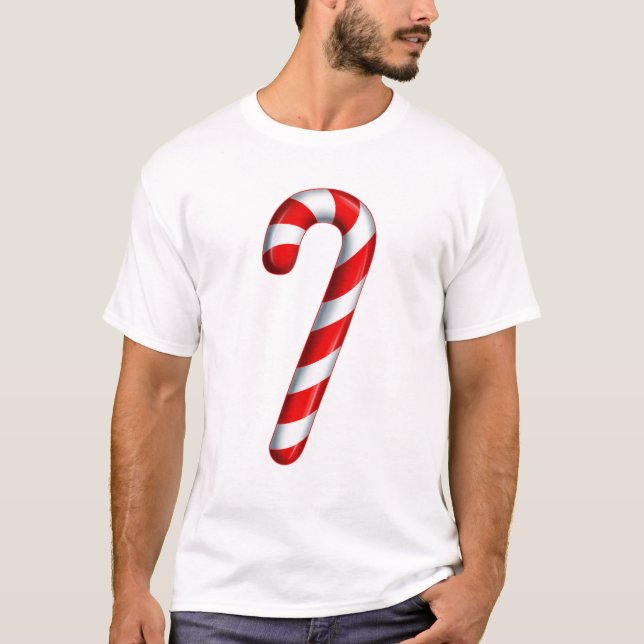 Candy Cane Merry And Bright Red And White Candy Co T-Shirt (Front)
