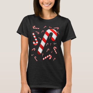 Candy Cane Merry And Bright Red And White Candy Co T-Shirt