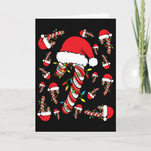 Candy Cane Merry And Bright Red And White Fun Chri Card