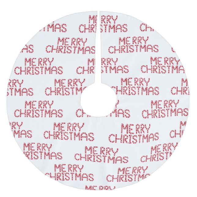 Candy Cane Merry Christmas  Brushed Polyester Tree Skirt (Front)