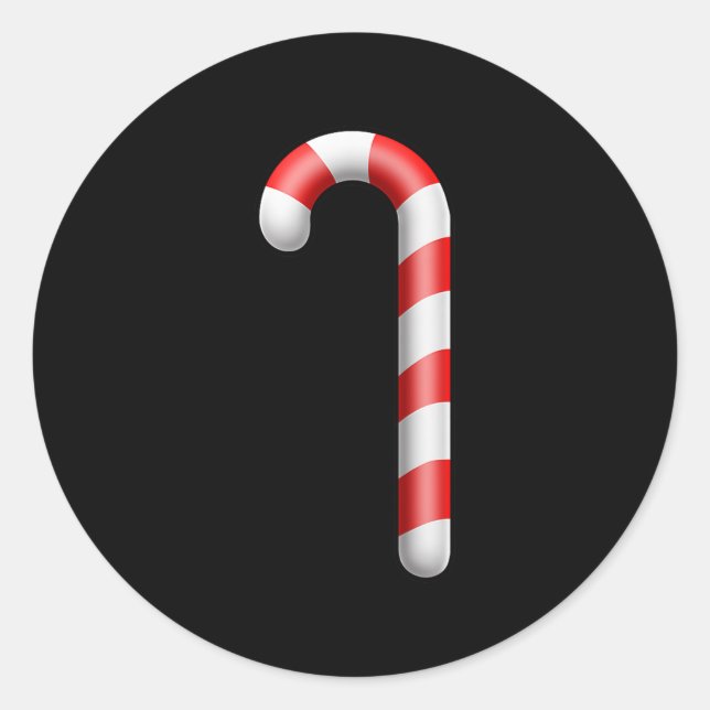 Candy Cane Merry Christmas Lights Cute Santa Hat P Classic Round Sticker (Front)