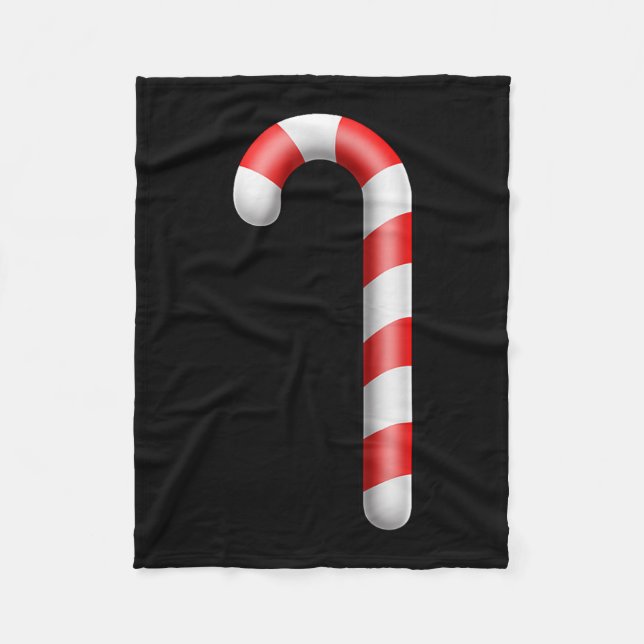 Candy Cane Merry Christmas Lights Cute Santa Hat P Fleece Blanket (Front)