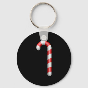 Candy Cane Merry Christmas Lights Cute Santa Hat P Key Ring