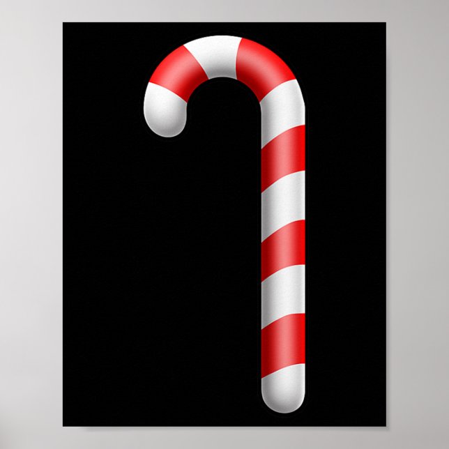Candy Cane Merry Christmas Lights Cute Santa Hat P Poster (Front)