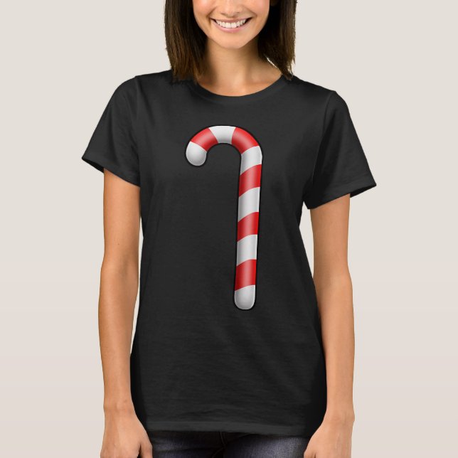 Candy Cane Merry Christmas Lights Cute Santa Hat P T-Shirt (Front)