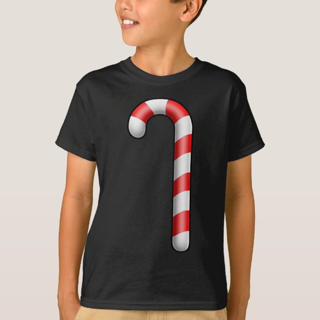 Candy Cane Merry Christmas Lights Cute Santa Hat P T-Shirt (Front)